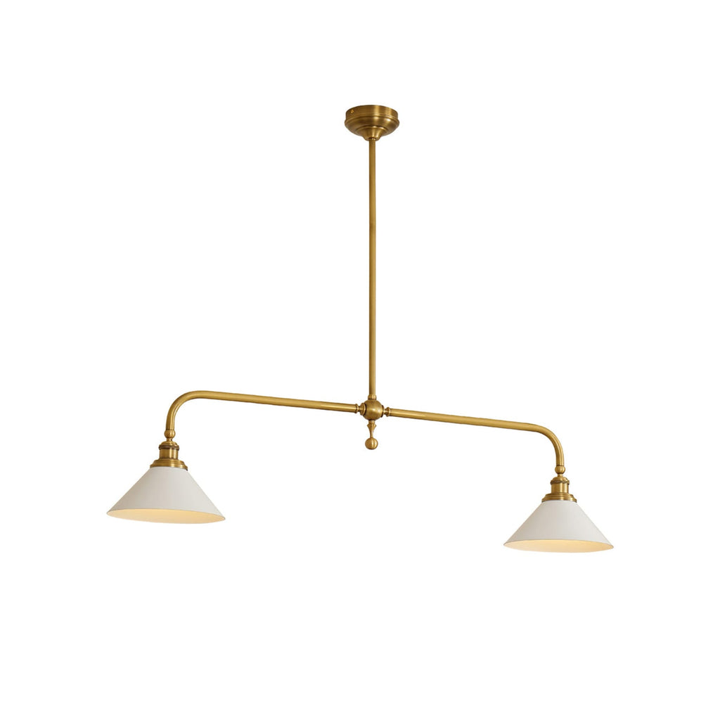 Modern Brass Pendant Light With Ceramic Shades for Dining Room — Harbor Light Co.