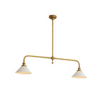 Modern Brass Pendant Light With Ceramic Shades for Dining Room — Harbor Light Co.