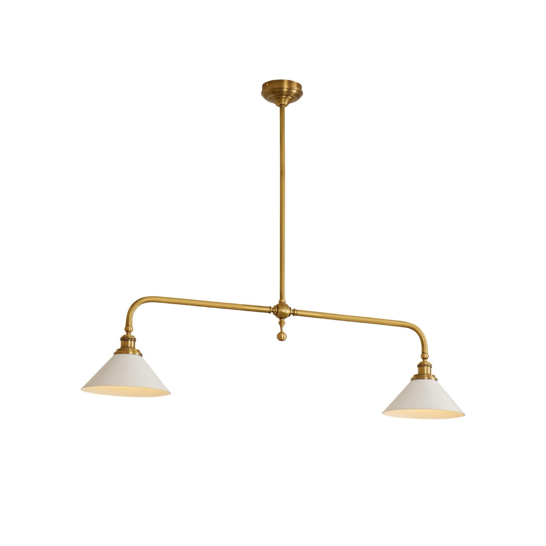 Modern Brass Pendant Light With Ceramic Shades for Dining Room — Harbor Light Co.