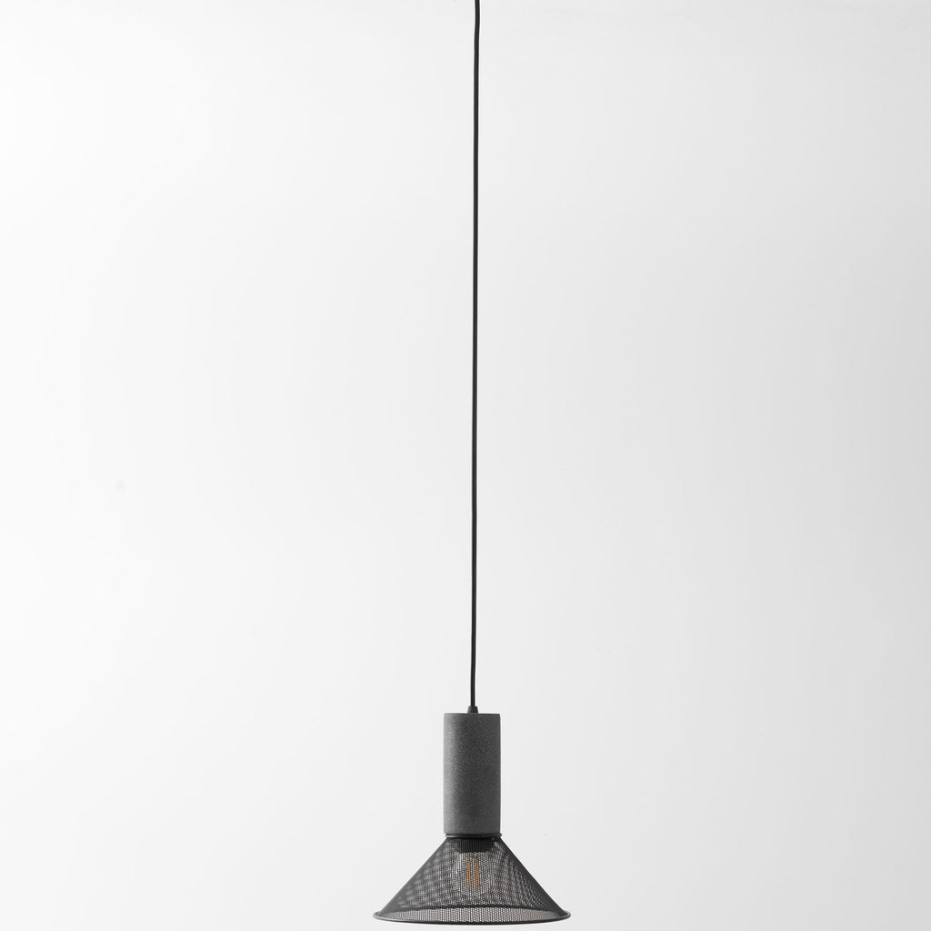 Industrial Wrought Iron Concrete Pendant Light With Warm LED Glow — Harbor Light Co.
