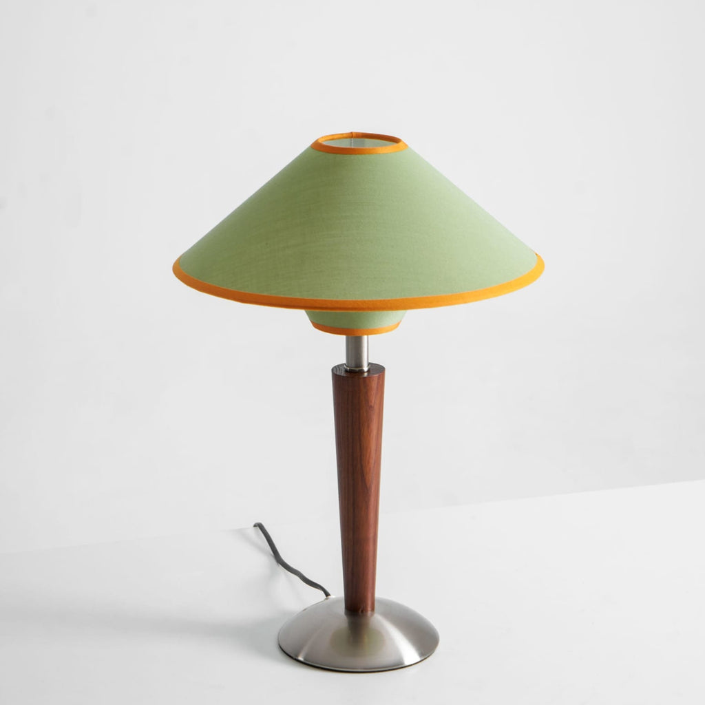 Retro Wood Table Lamp With Fabric Shade for Living Room — Harbor Light Co.