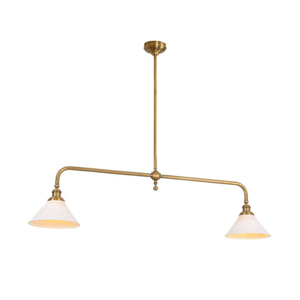 Modern Brass Pendant Light With Ceramic Shades for Dining Room — Harbor Light Co.