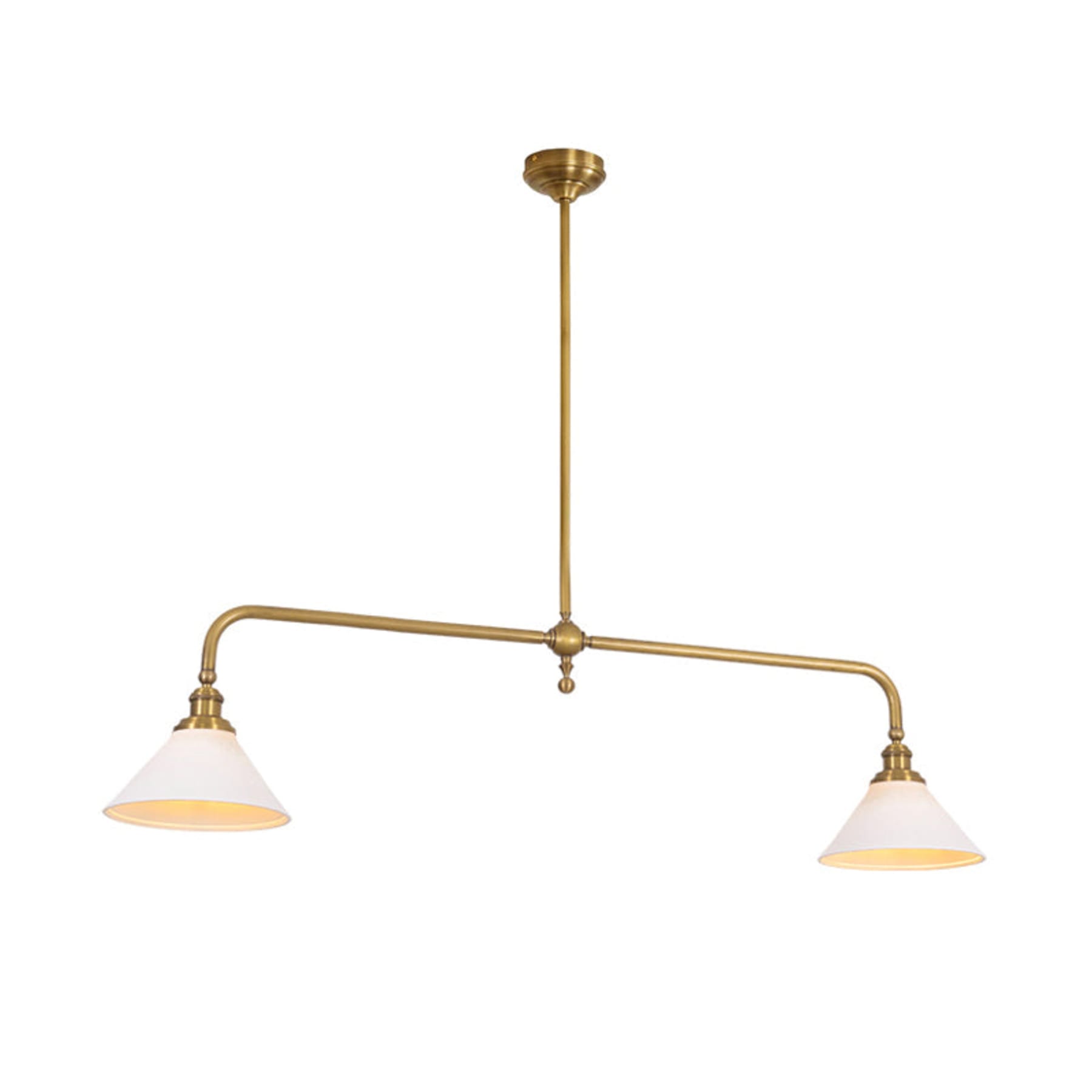 Modern Brass Pendant Light With Ceramic Shades for Dining Room — Harbor Light Co.