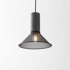 Industrial Wrought Iron Concrete Pendant Light With Warm LED Glow — Harbor Light Co.