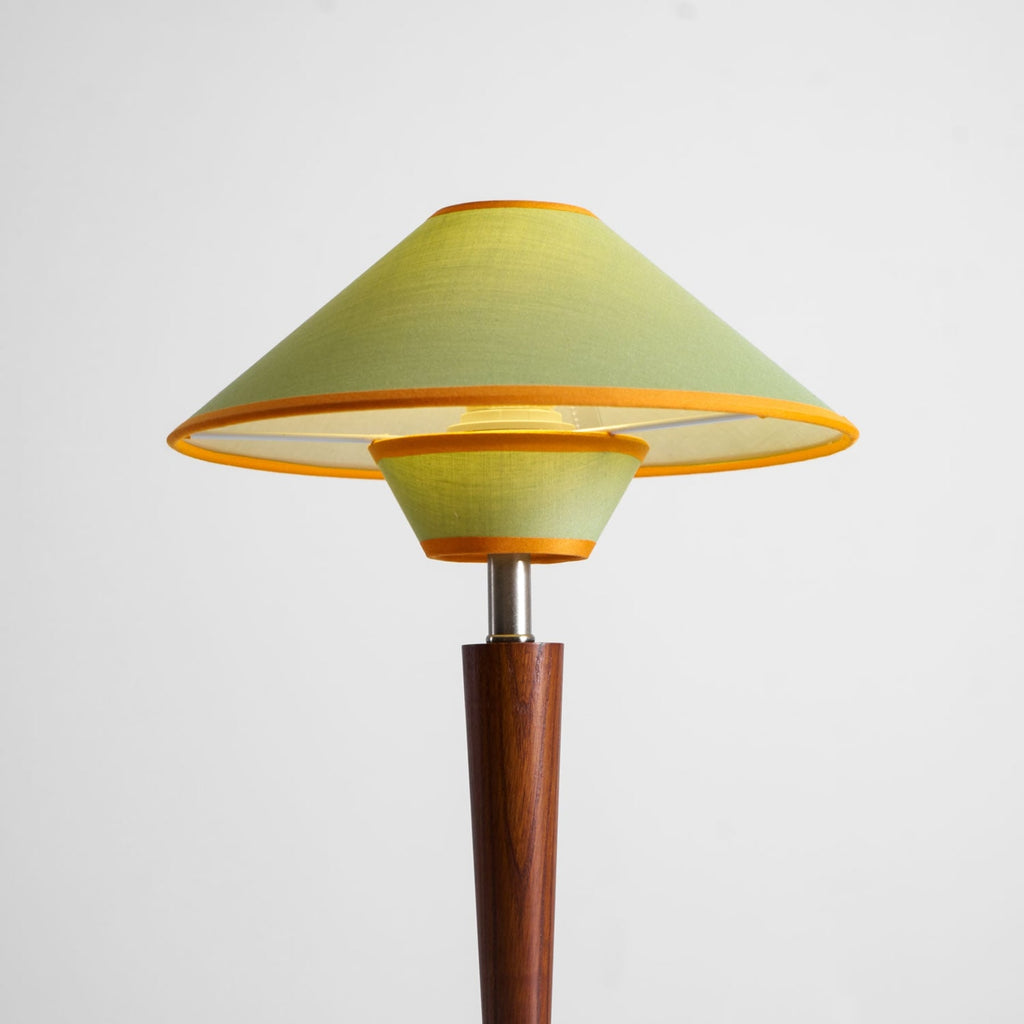 Retro Wood Table Lamp With Fabric Shade for Living Room — Harbor Light Co.