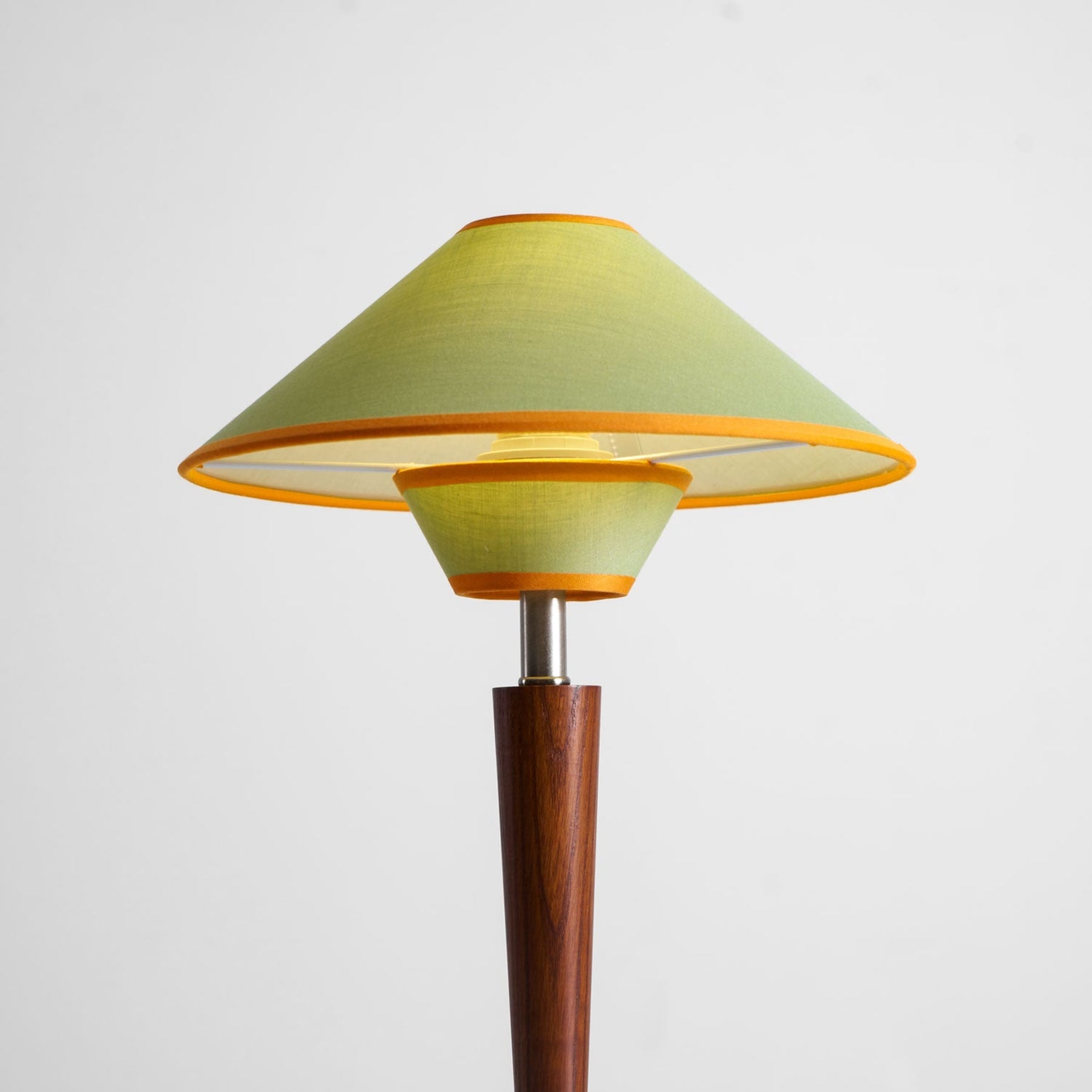 Retro Wood Table Lamp With Fabric Shade for Living Room — Harbor Light Co.