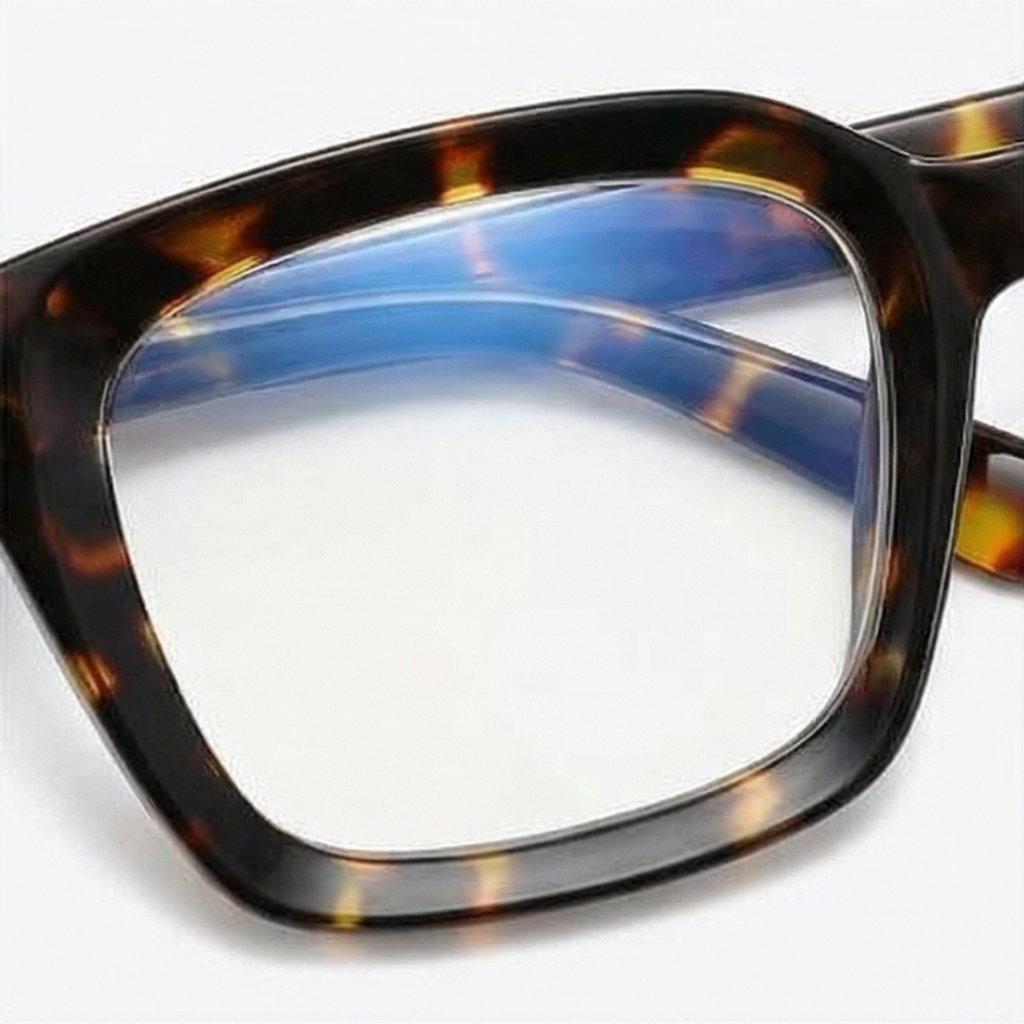 Oversized Square Reading Glasses with Spring Hinges and Blue Light Filter