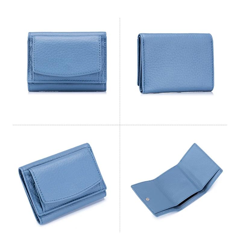 Small RFID Blocking Wallet for Women Soft PU Leather Trifold Mini Wallet with Coin Pocket Card Holder and Snap Closure