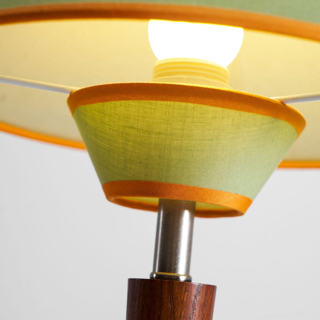 Retro Wood Table Lamp With Fabric Shade for Living Room — Harbor Light Co.