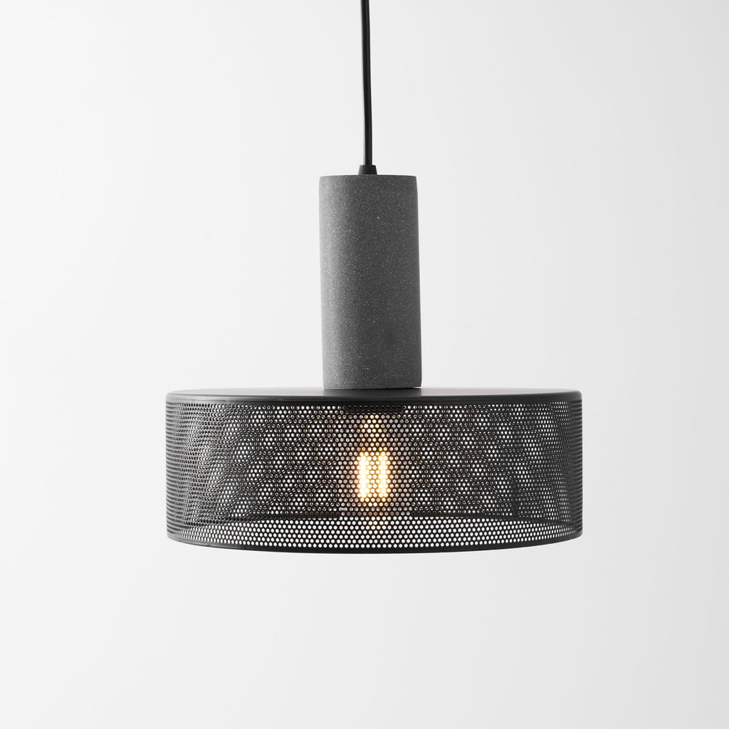 Industrial Wrought Iron Concrete Pendant Light With Warm LED Glow — Harbor Light Co.