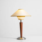 Retro Wood Table Lamp With Fabric Shade for Living Room — Harbor Light Co.