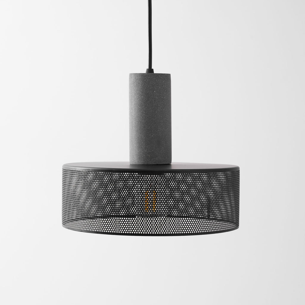 Industrial Wrought Iron Concrete Pendant Light With Warm LED Glow — Harbor Light Co.