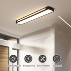 Modern Long Rectangle Flush Mount Ceiling Light with LED