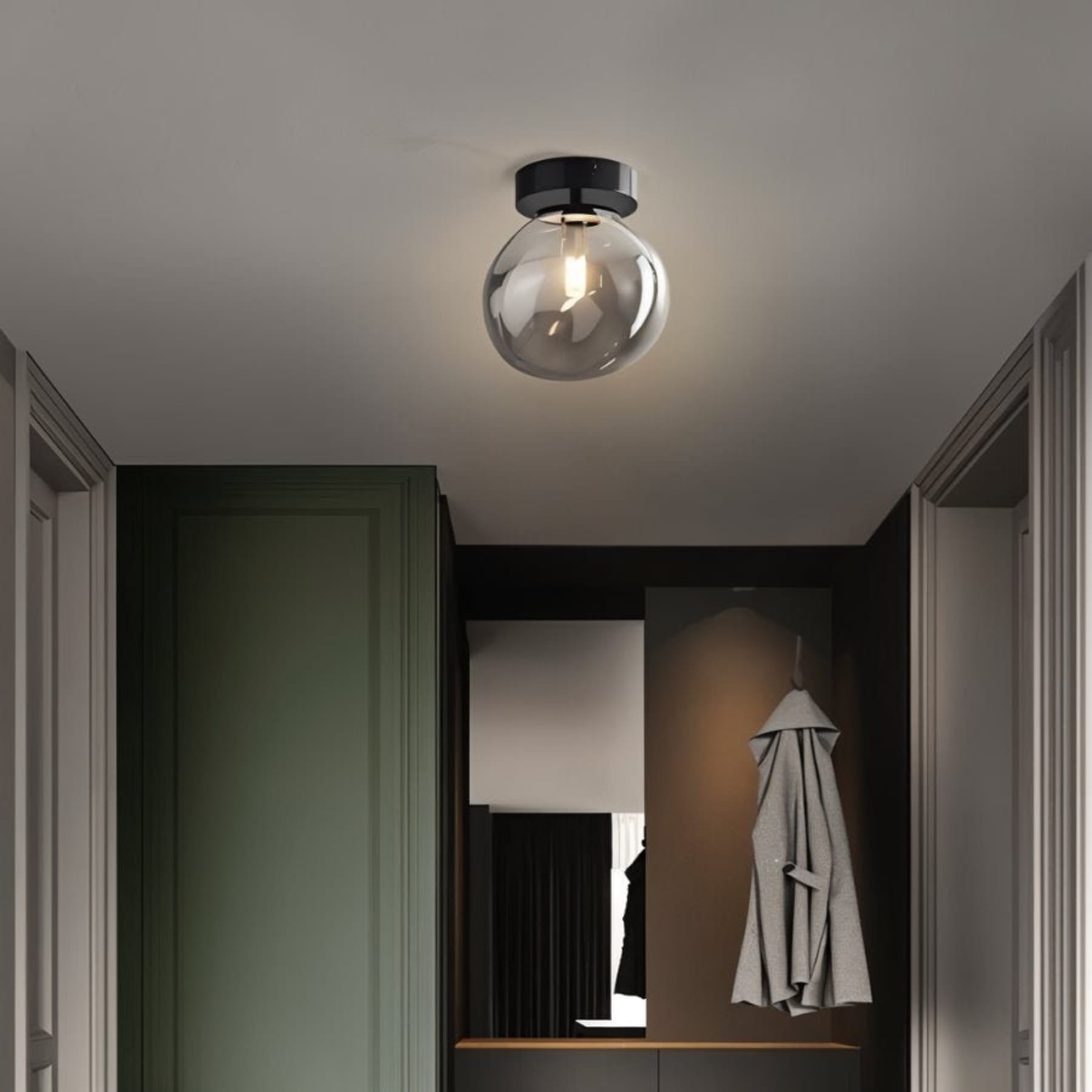 Modern Glass Semi-Flush Mount Ceiling Light for Living Room — Harbor Light Co.