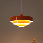 Mid-Century Metal Dining Room Pendant Light with Layered Disc Shade