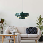 Mid-Century Metal Dining Room Pendant Light with Layered Disc Shade