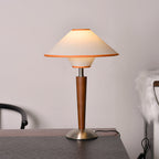 Retro Wood Table Lamp With Fabric Shade for Living Room — Harbor Light Co.