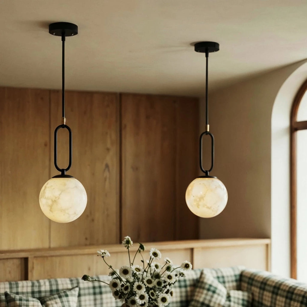 Modern Marble Pendant Light With Warm LED Glow for Dining Room — Harbor Light Co.