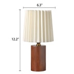 Retro Wood Table Lamp With Fabric Shade for Living Room — Harbor Light Co.