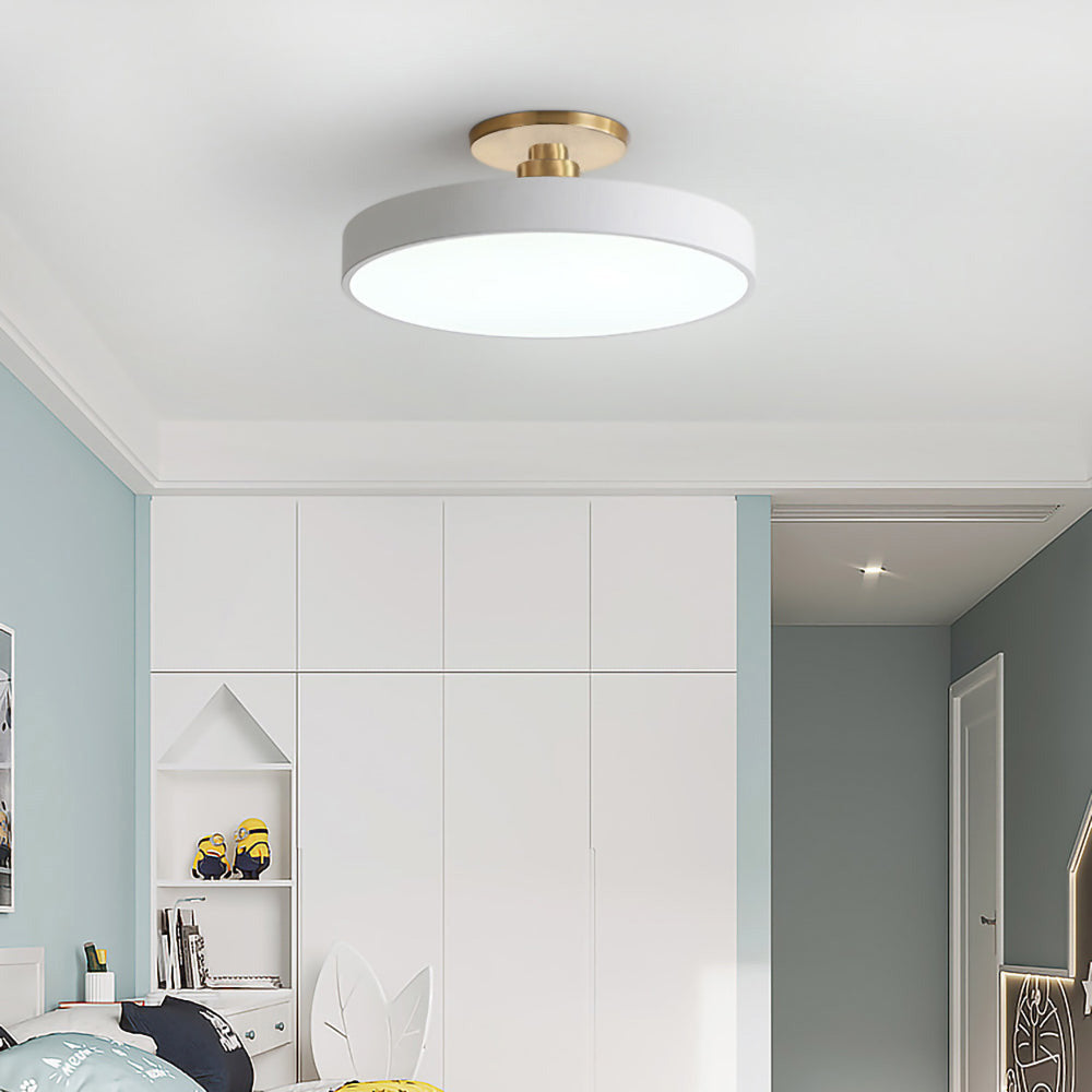 Modern Circular Semi Flush Mount LED Ceiling Light