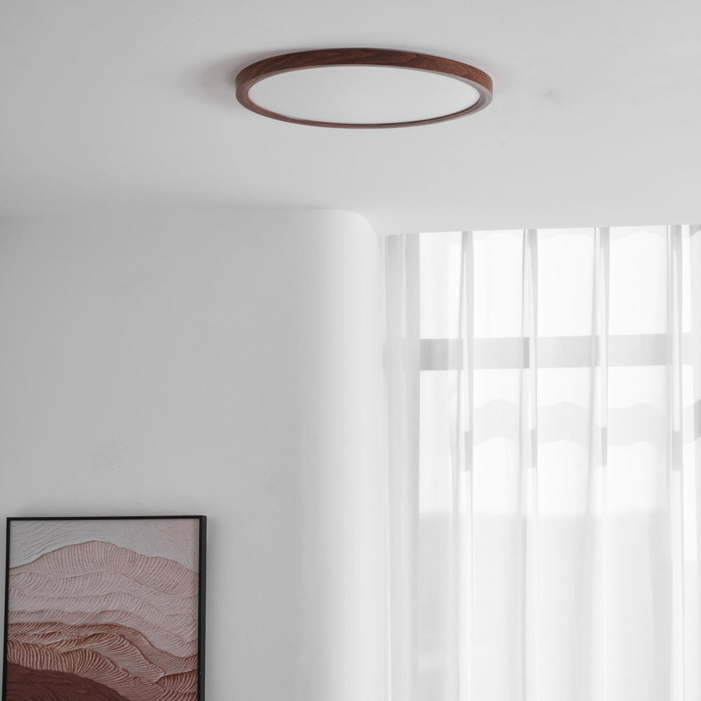 Modern Wood Flush Mount Ceiling Light With Slim Low-Profile Design — Harbor Light Co.