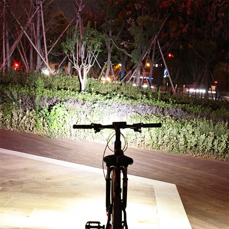 Rechargeable LED Bike Headlight Super Bright Wide Angle Bicycle Front Light with Battery Indicator USB Charging and Waterproof Housing