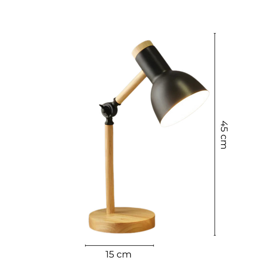 Modern Adjustable Wood and Metal LED Light Table Lamp