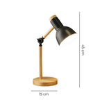 Modern Adjustable Wood and Metal LED Light Table Lamp