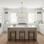 Modern Brass Pendant Light With Ceramic Shades for Dining Room — Harbor Light Co.