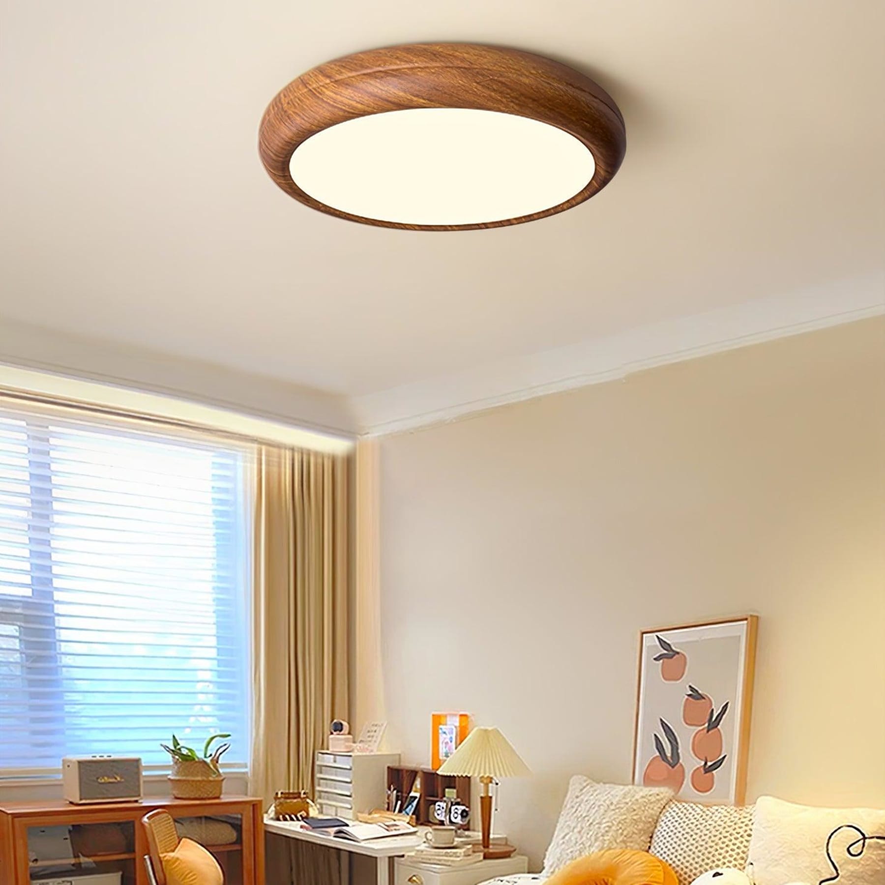 Modern Wood Flush Mount Ceiling Light for Living Room — Harbor Light Co.