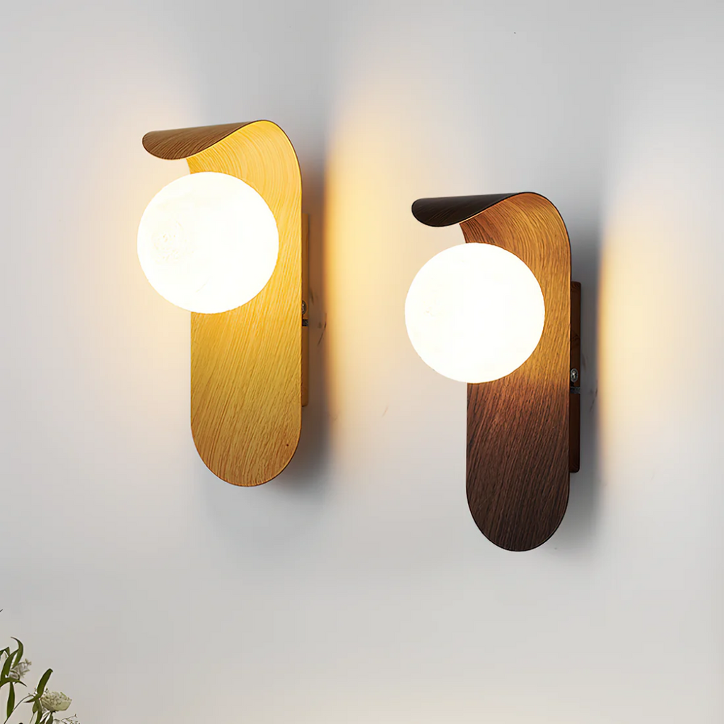 Scandinavian Wood Globe Wall Sconce