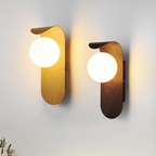 Scandinavian Wood Globe Wall Sconce