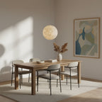 White Moon Pendant Light with FRP Fiber Shade and E26/E27 Socket