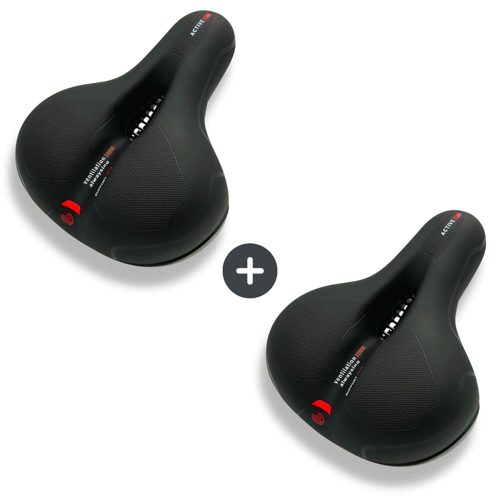 Wide Bike Seat with Memory Foam Padding Gel Shock Absorbing Bicycle Saddle Breathable Comfort Cushion for City and Trekking Bikes