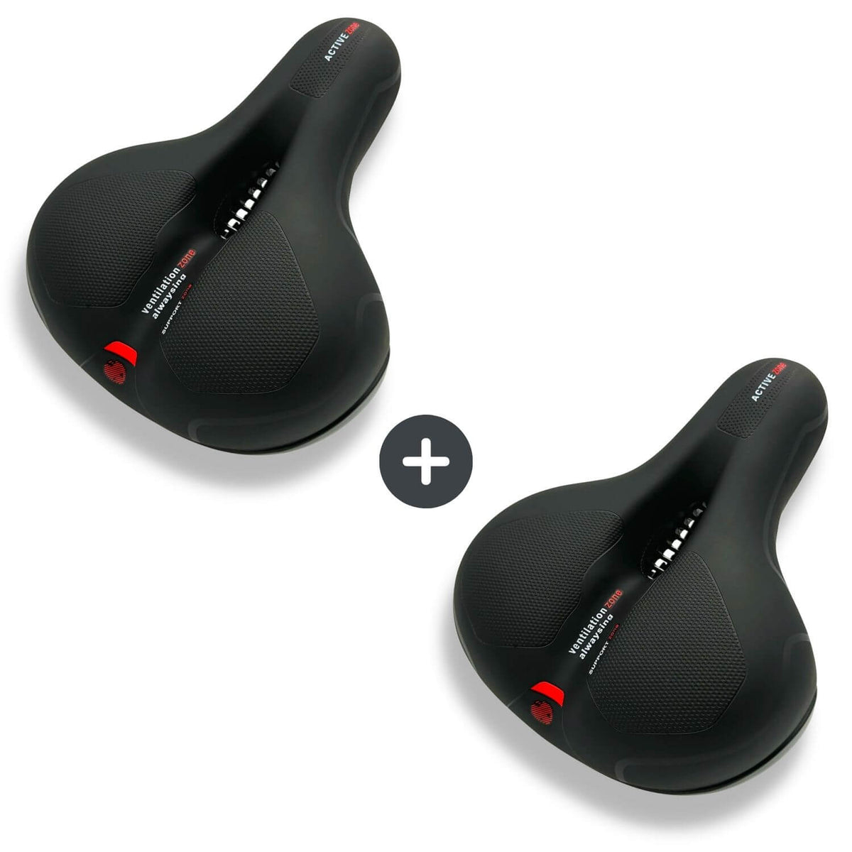 Wide Bike Seat with Memory Foam Padding Gel Shock Absorbing Bicycle Saddle Breathable Comfort Cushion for City and Trekking Bikes