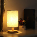 Modern Wood Table Lamp With Linen Shade — Harbor Light Co.