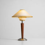Retro Wood Table Lamp With Fabric Shade for Living Room — Harbor Light Co.