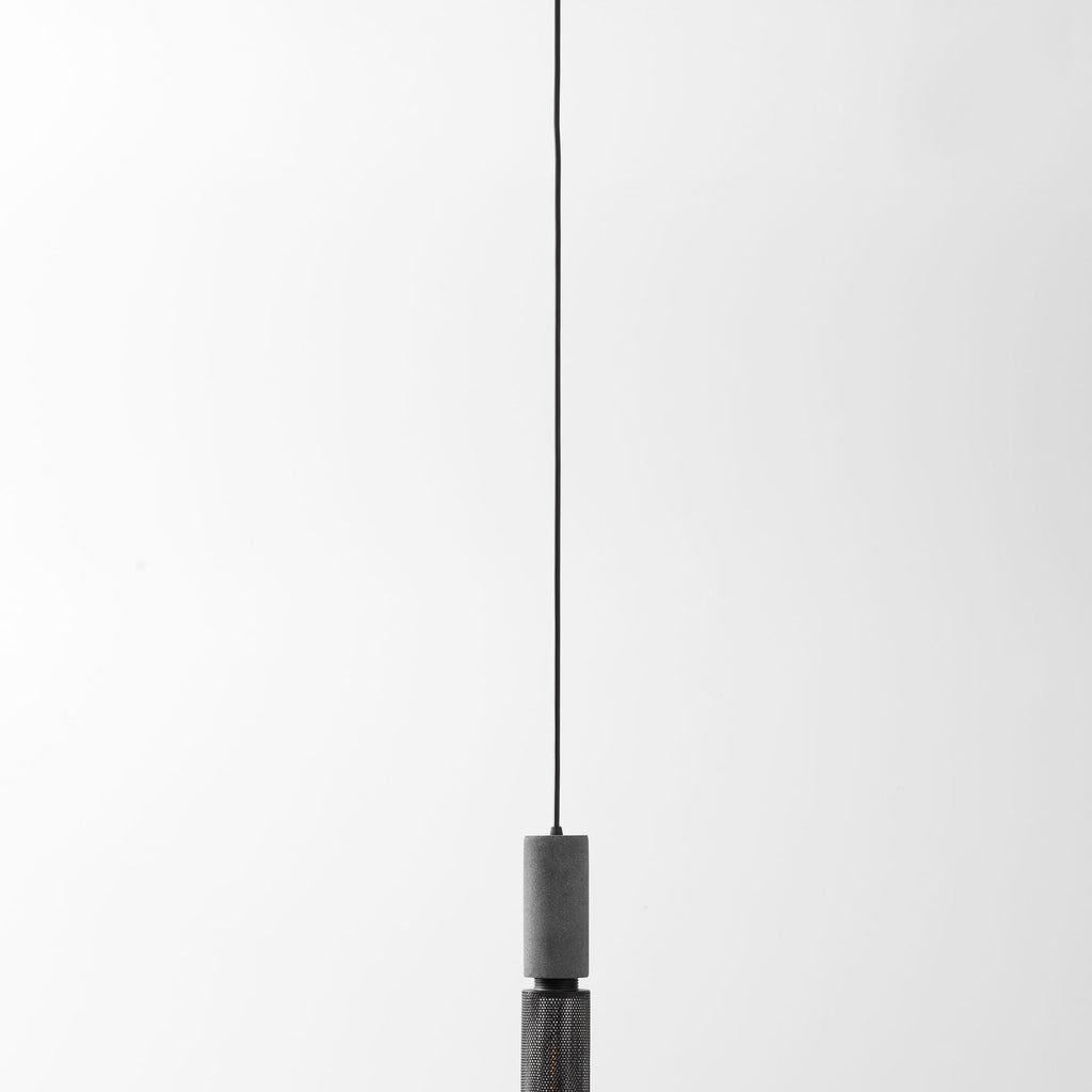 Industrial Wrought Iron Concrete Pendant Light With Warm LED Glow — Harbor Light Co.