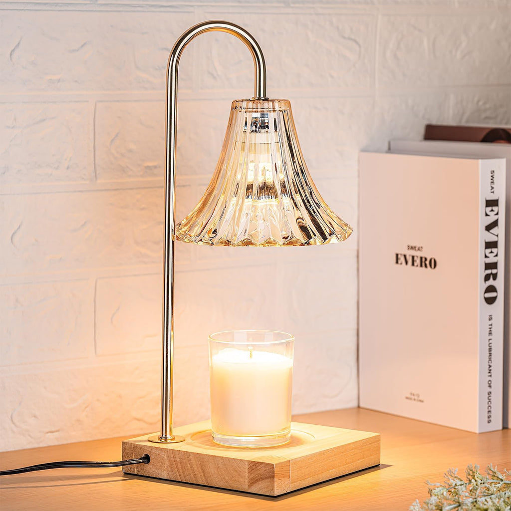 Candle Warmer Lamp Electric Wax Melting Table Light with Dimmer and Timer Flameless Fragrance Lamp for Jar Candles