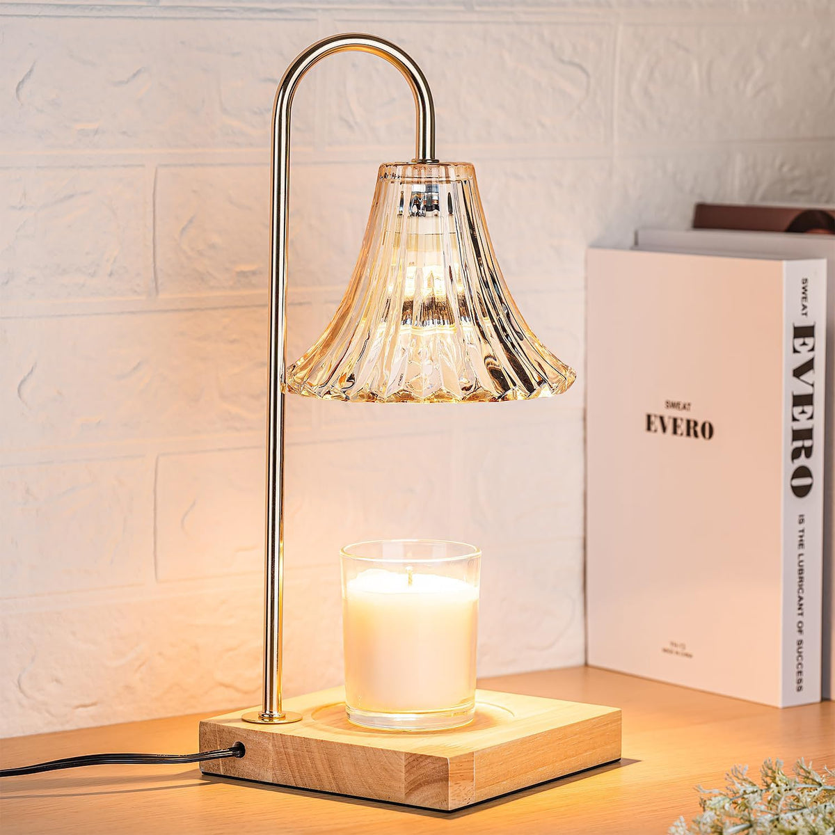 Candle Warmer Lamp Electric Wax Melting Table Light with Dimmer and Timer Flameless Fragrance Lamp for Jar Candles