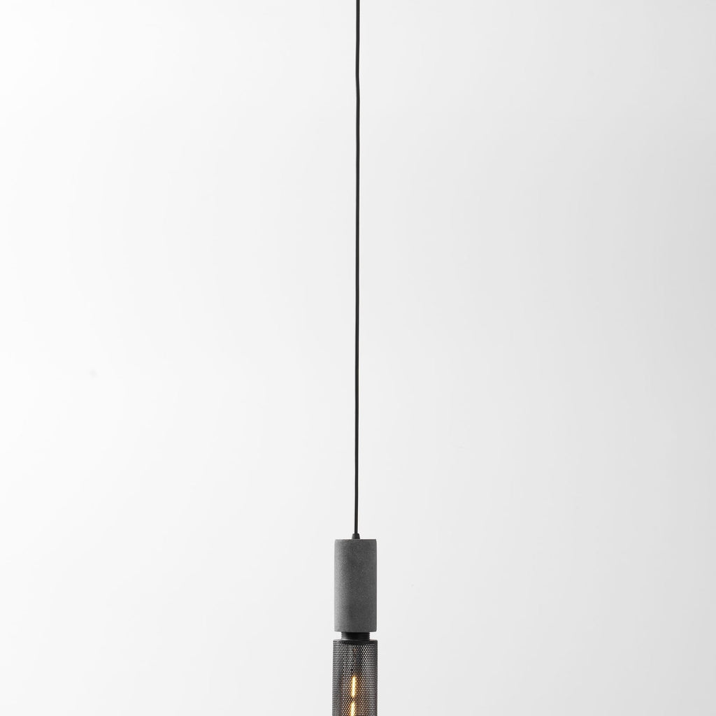 Industrial Wrought Iron Concrete Pendant Light With Warm LED Glow — Harbor Light Co.