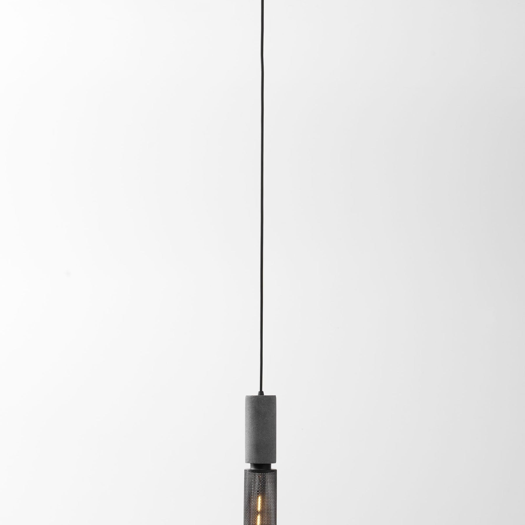 Industrial Wrought Iron Concrete Pendant Light With Warm LED Glow — Harbor Light Co.