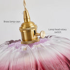 Retro Glass Flower Pendant Light with Brass Finish