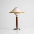 Retro Wood Table Lamp With Fabric Shade for Living Room — Harbor Light Co.