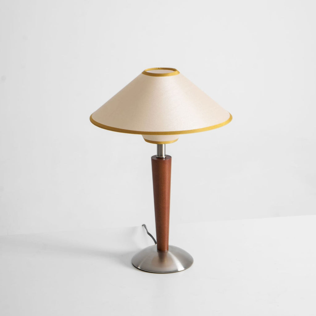 Retro Wood Table Lamp With Fabric Shade for Living Room — Harbor Light Co.