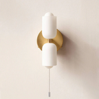 Vintage 2-Light Glass Wall Sconce with Round Backplate