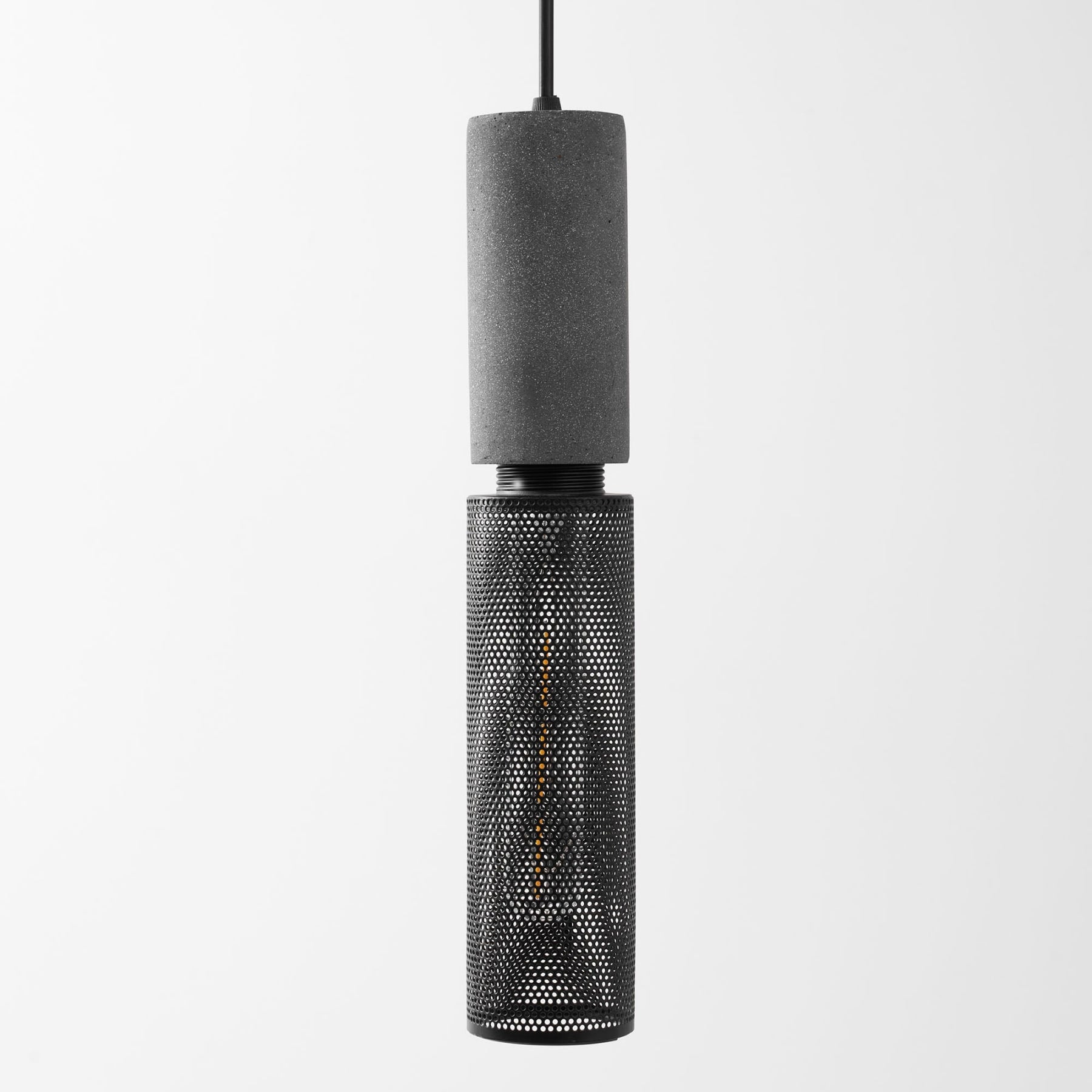 Industrial Wrought Iron Concrete Pendant Light With Warm LED Glow — Harbor Light Co.