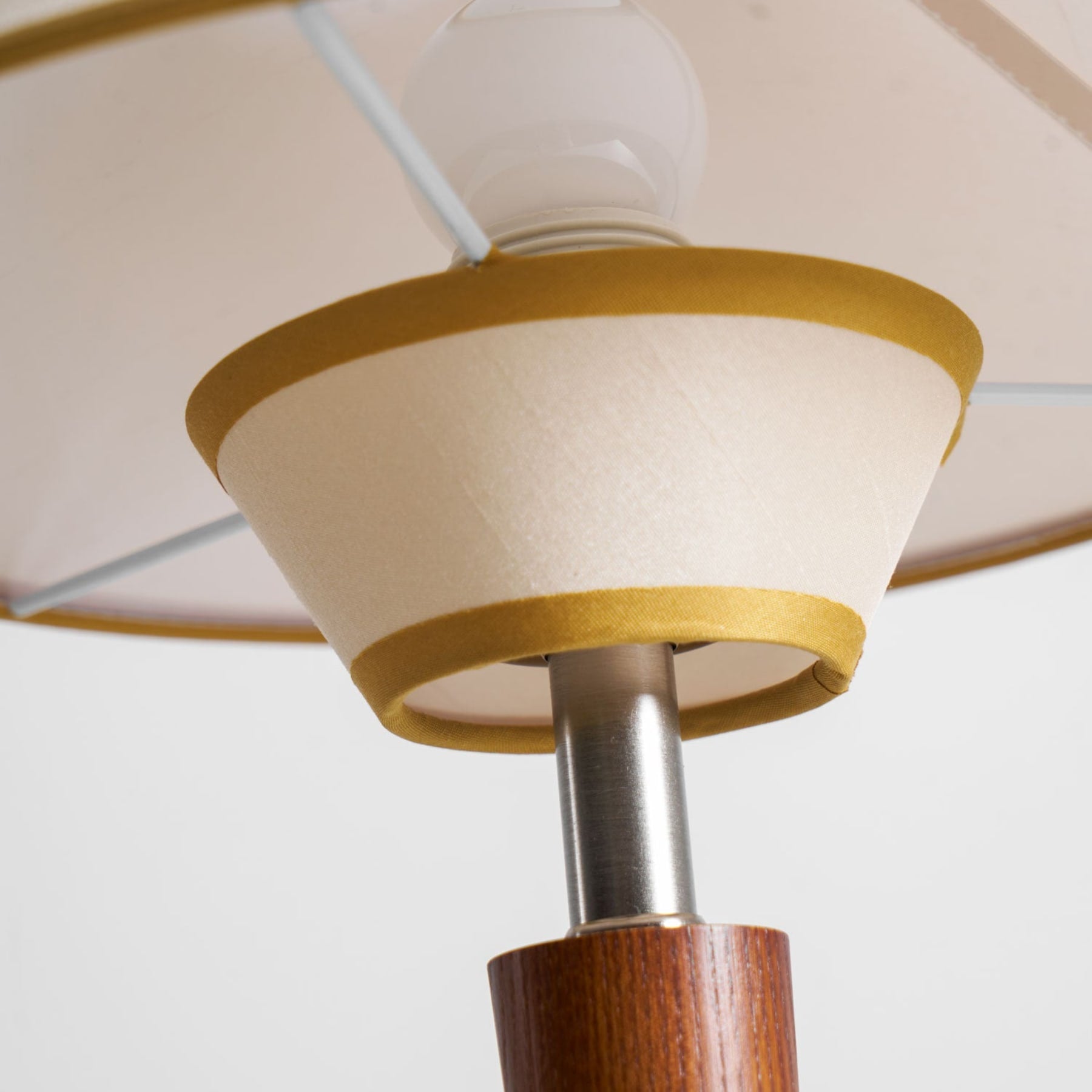 Retro Wood Table Lamp With Fabric Shade for Living Room — Harbor Light Co.