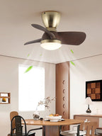 Modern 3-Blade Wooden Ceiling Fan Light with Flush Mount