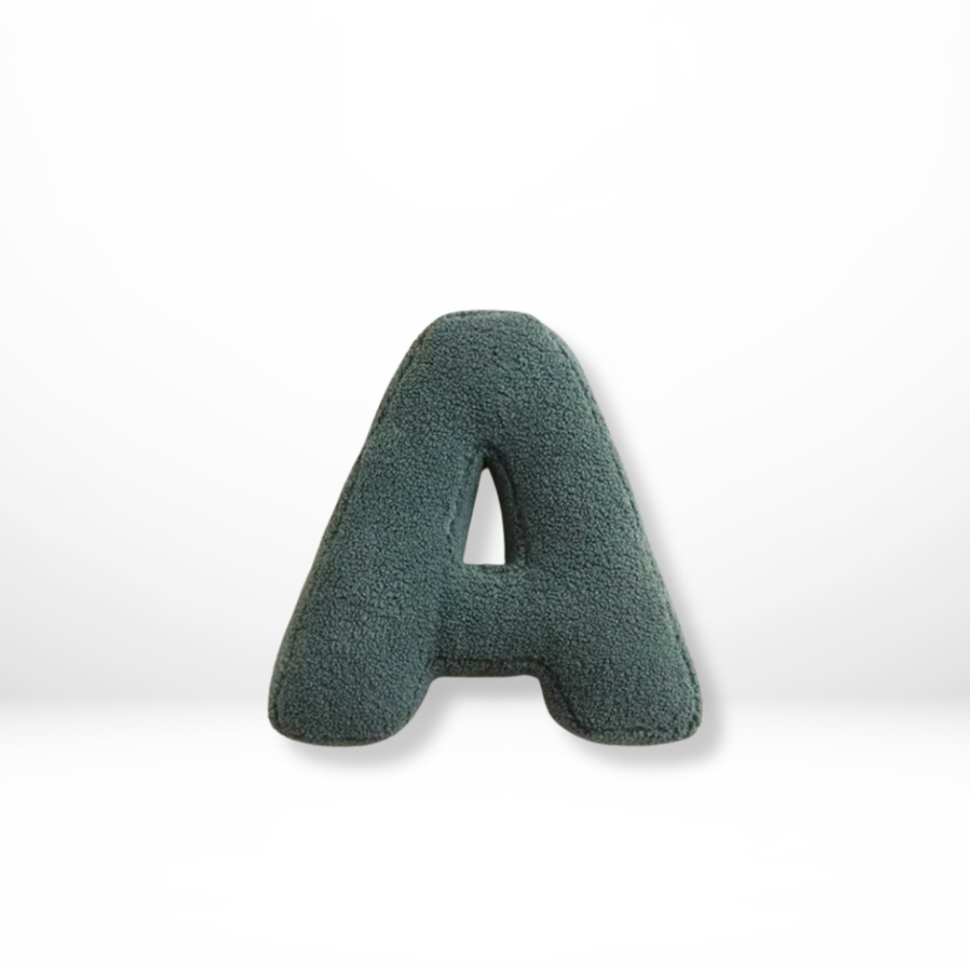 Alphabet Letter Throw Pillow Soft Velvet Decorative Cushion for Sofa Bed and Kids Room Personalized Initial Pillow